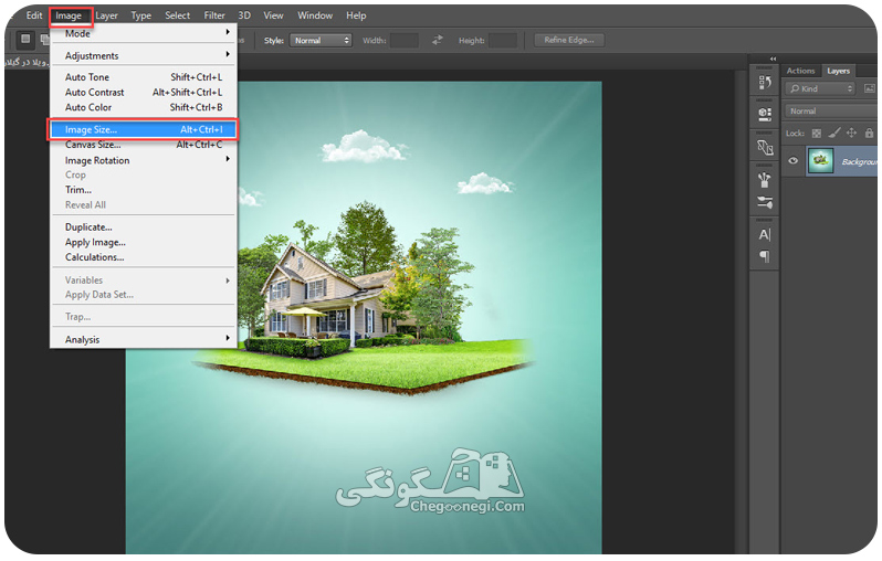 چگونگی تغییر سایز عکس در فتوشاپ