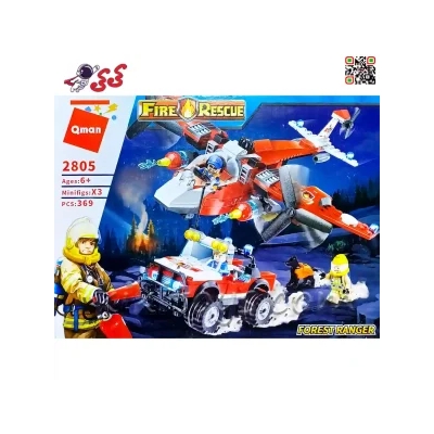 لگو هواپیما و ماشین آتشنشانی برند کیومن Qman 2805