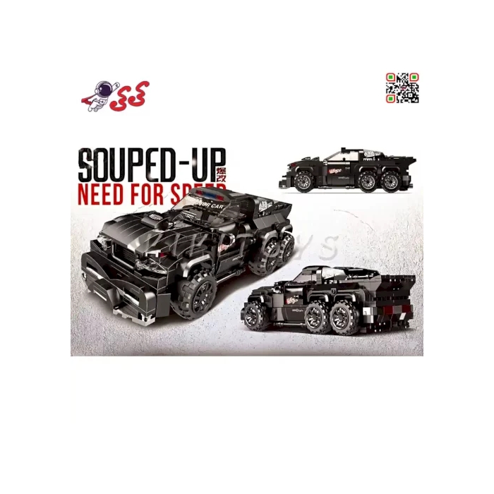 لگو تکنیک ماشین مسابقه درگ فول تقویت 6 چرخ برند دکول BRICK COOL KC004