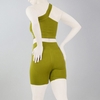 ست نیم تنه و کشاله بند ورزشی زنانه مدل ۲۰۶۱ زیتونی