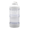 قیف پروتئین وی سه تیکه مدل Muscle Strength شفاف ظرفیت ۲۰۰ میلی لیتر