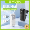 پاوربانک 10000 باوین Bavin PC1099 توان 22.5 وات همراه با 2 کابل متصل