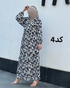  ساحلی فلور سفید مشکی یقه بند دار(تخفیف ویژه) 6088
