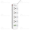 چند راهی برق و شارژر الدینیو LDNIO SC4408 Defender Series Power Strip EU دارای 4 پورت USB