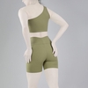 ست نیم تنه و کشاله بند ورزشی زنانه لولولمون مدل ۷۱۰۲ زیتونی