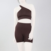 ست نیم تنه و کشاله بند ورزشی زنانه مدل ۲۰۶۱ قهوه ای