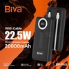 پاوربانک 20000 بیوا Biva BP-040 توان 22.5 وات با کابل متصل