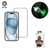 گلس تمام صفحه تمام چسب گرین لاین آیفون iPhone 16 / 15 Green Lion 3D Silicone Plus