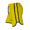 شلوارک ورزشی مردانه UNDER ARMOUR زرد DS خط مشکی