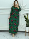 پیراهن گلدار دکمه دار ملک 6008