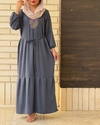پیراهن ابر و بادی گلدوزی 7044