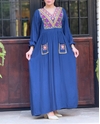  ماکسی نخی گلدوزی دوجیب 4122