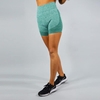 شلوارک سیملس ورزشی زنانه مدل پشت چین دار HMT-1J520 سبز آبی