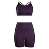 ست نیم تنه و کشاله بند ورزشی زنانه الو مدل ۴B0153 بادمجانی