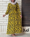  پیراهن نخی طرح گلدار# 7057