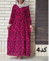  پیراهن نخی طرح گلدار# 7057