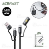 کابل Type-C به Type-C چندکاره ایس فست ACEFAST J5 Acewire Pro طول 1.2 متر توان 60 وات