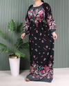 پیراهن آستین بلند حاشیه دار 7109#