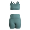 ست نیم تنه و کشاله بند ورزشی زنانه الو مدل ۴B0153 سبز آدامسی تیره