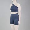 ست نیم تنه و کشاله بند ورزشی زنانه مدل ۲۰۶۱ آبی نفتی