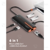 هاب 6 پورت تایپ سی الدینیو LDNIO 6in1 Type-c Hub Adapter DS-26U توان 100 وات