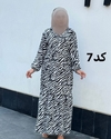 ساحلی فلور سفید مشکی یقه بند دار(تخفیف ویژه) 6088