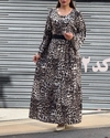  ساحلی فلور پلنگی کمربند مشکی 4168