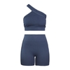 ست نیم تنه و کشاله بند ورزشی زنانه مدل ۲۰۶۱ آبی نفتی