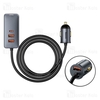شارژر فندکی بیسوس Baseus Share Together CCBX-120U3 CCBT-B0G Car Charger دارای 4 پورت و توان 120 وات