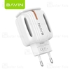 شارژر دیواری باوین Bavin PC265Y 2.4A Dual USB Universal Adapter Charger توان 2.4 آمپر همراه کابل