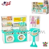 ست رختشویی و میز اتو کودک QUN FENG 2802 – اسباببازی آموزشی با ماشین لباسشویی موزیکال و لوازم جانبی