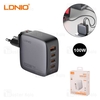 شارژر دیواری الدینیو Ldnio Q408 GaN توان 100 وات همراه با کابل