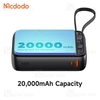پاوربانک 20000 مک دودو Mcdodo MC-6370 توان 65 وات همراه با کابل متصل