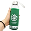 فلاسک استارباکس مدل Coffee شیشه ای کاوردار ظرفیت ۰.۴ لیتر