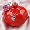 ست زنانه ساعت و گردنبند و انگشتر  Pink_Heart مدل 3671