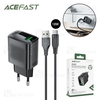 شارژر دیواری ایس فست ACEFAST A90 QC18W GaN Fast Charger توان 18 وات همراه با کابل