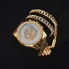 ست ساعت و نیم ست استیل Golden_Dragon مدل 3664