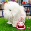 سگ رباتی پشمالو موزیکال قلاده‌دار بزرگ رنگ سفید مدل FURRY PETS 55F8 – نرم، سنسوردار و مناسب هدیه کودک
