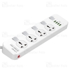 چند راهی برق و شارژر الدینیو LDNIO SC4408 Defender Series Power Strip EU دارای 4 پورت USB