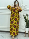 پیراهن گلدار دکمه دار ملک 6008