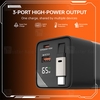 شارژر دیواری بیوا Biva HC-59 GaN Fast Charger توان 65 وات همراه با کابل جمع شونده