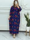 پیراهن گلدار دکمه دار ملک 6008