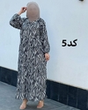  ساحلی فلور سفید مشکی یقه بند دار(تخفیف ویژه) 6088
