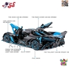 ماکت ماشین فلزی بوگاتی بولاید دودزا و شارژی Bugatti Bolide مقیاس 1:24
