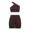 ست نیم تنه و کشاله بند ورزشی زنانه مدل ۲۰۶۱ قهوه ای