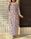 پیراهن نخی راه راه قلبی 4164