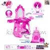 میز آرایشی و قلعه پرنسسی دخترانه دوکاره WANDER LONG مدل W8889-A | با پروژکتور، نور و موزیک جادویی
