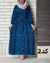  پیراهن نخی طرح گلدار# 7057