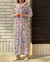 پیراهن نخی راه راه قلبی 4164