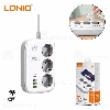 چند راهی برق و شارژر هوشمند الدینیو LDNIO SEW3452 دارای 4 پورت
